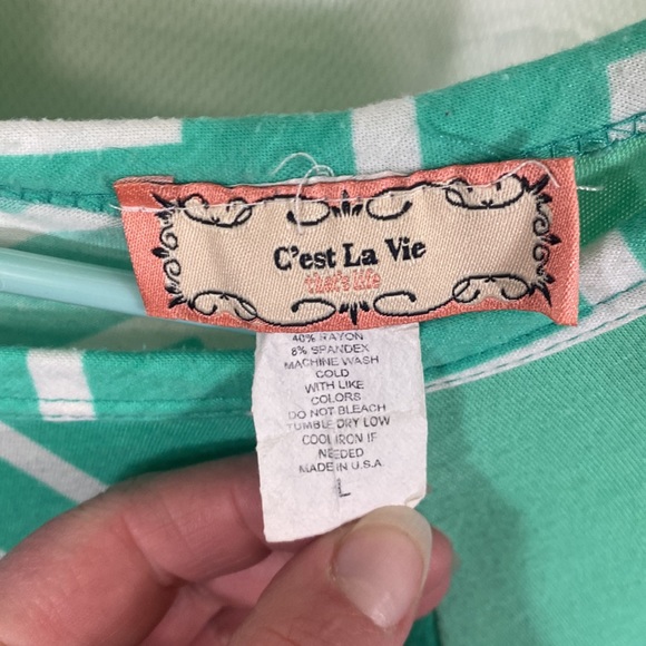 C’est La Vie (That’s Life) 3/4 sleeve Women’s Shirt Size Large - Picture 4 of 5